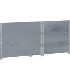 vidaXL Collares de palets 3 uds madera maciza de pino 80x60 cm Gris Outlet