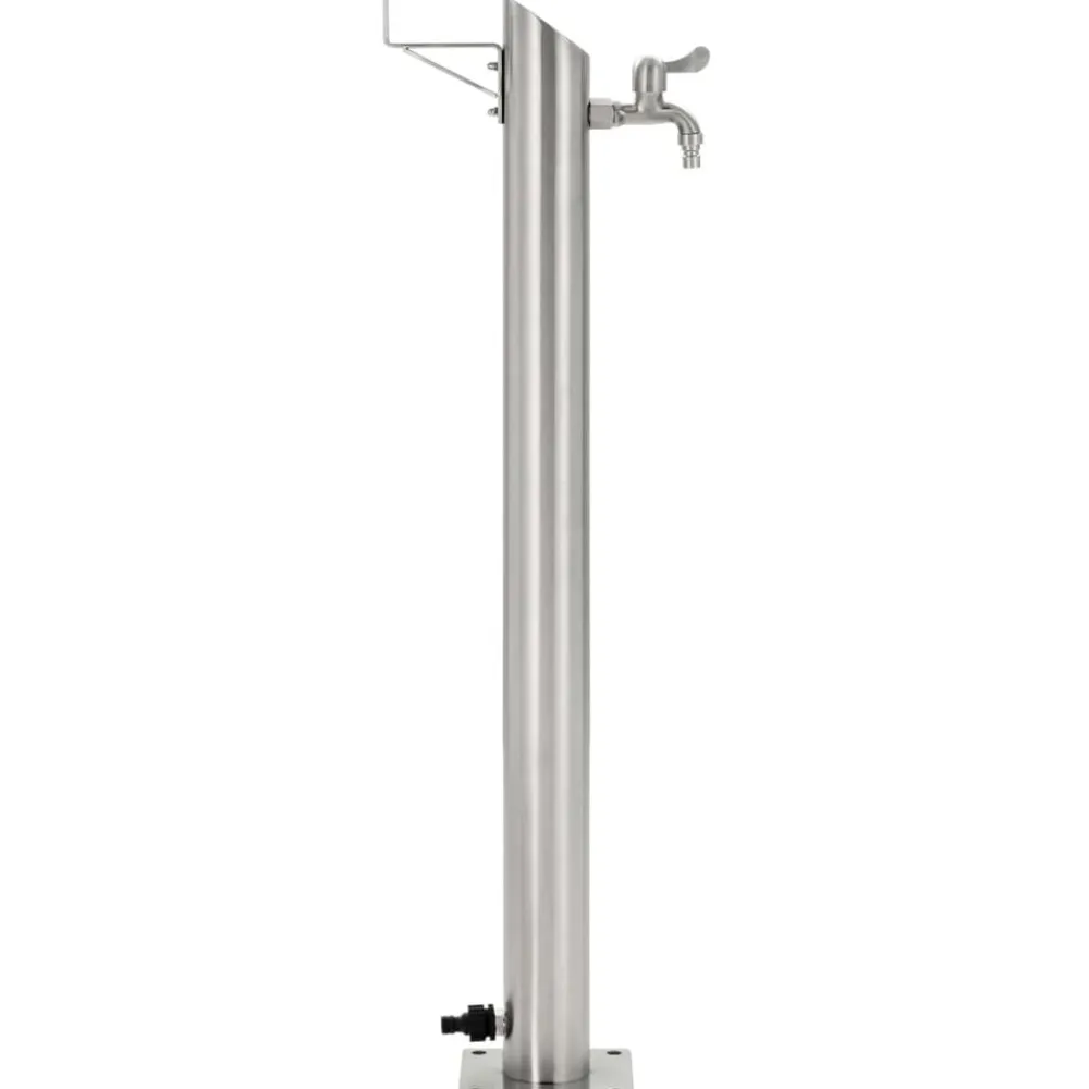 vidaXL Jardín-Columna de agua de jardín acero inoxidable redonda 95 cm