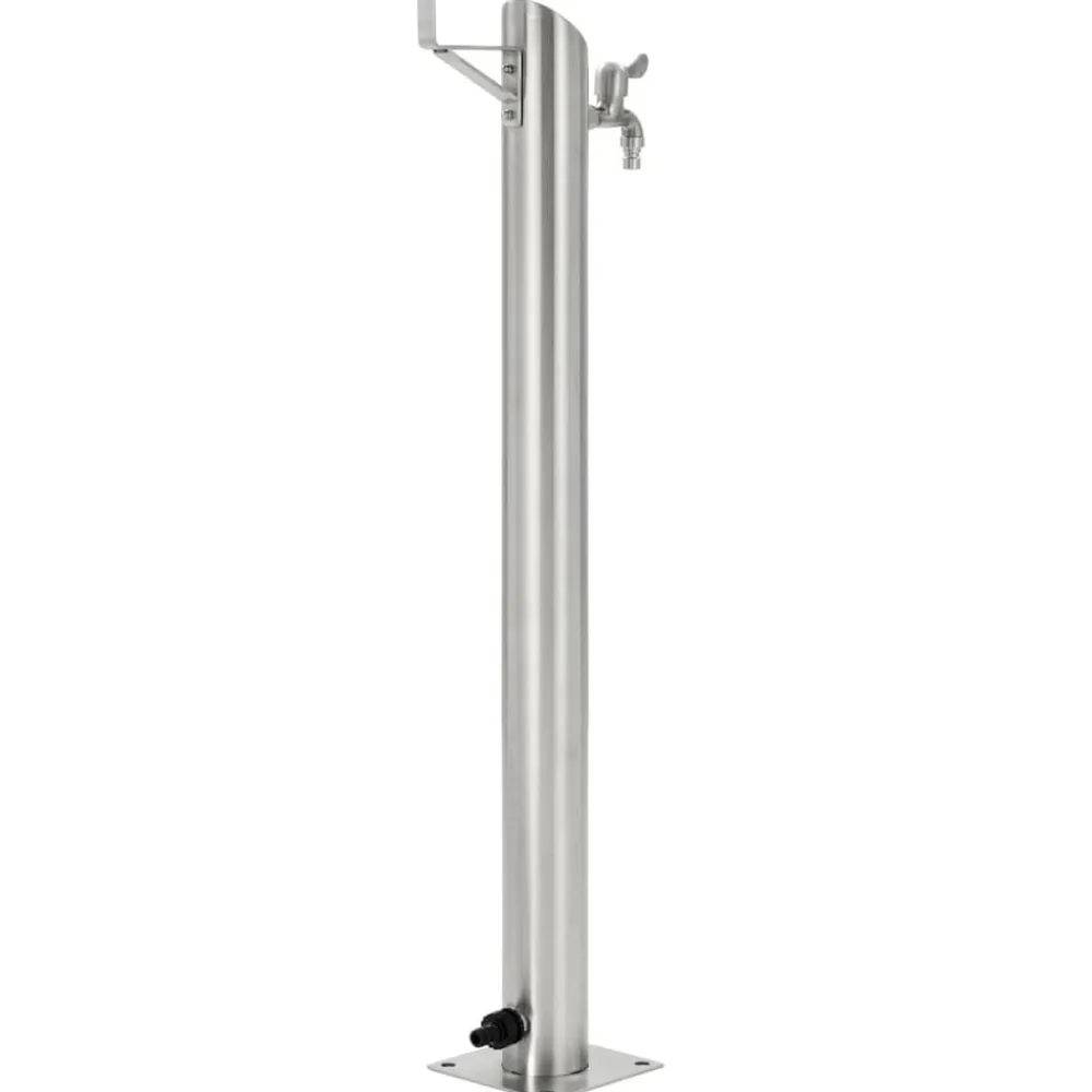 vidaXL Jardín-Columna de agua de jardín acero inoxidable redonda 95 cm