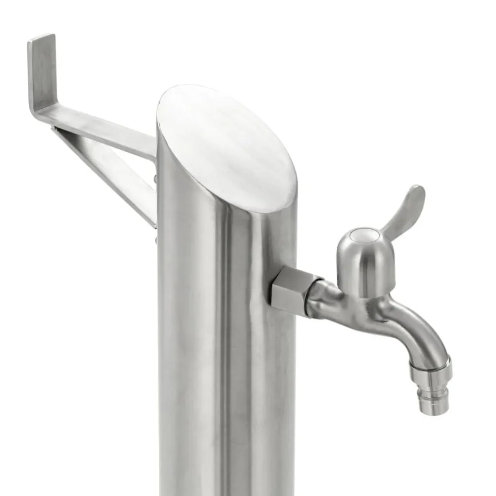 vidaXL Jardín-Columna de agua de jardín acero inoxidable redonda 95 cm