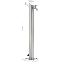 vidaXL Jardín-Columna de agua de jardín acero inoxidable redonda 95 cm