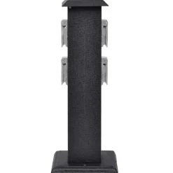 vidaXL Suministros Eléctricos-Columna negra con enchufes para el jardín