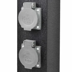 vidaXL Suministros Eléctricos-Columna negra con enchufes para el jardín