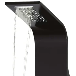 vidaXL Columna panel de ducha aluminio 20x44x130 cm Negro Best