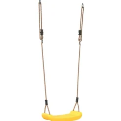 vidaXL Columpio para niños individual con cuerda ajustable Amarillo Hot
