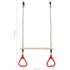 Niños vidaXL Juguetes Y Actividades Para Bebés-Columpio trapecio con anillas
