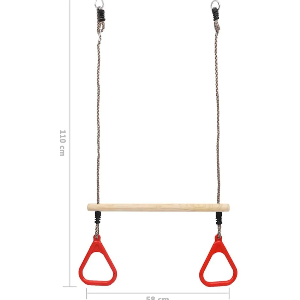 Niños vidaXL Juguetes Y Actividades Para Bebés-Columpio trapecio con anillas