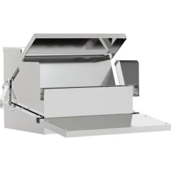 vidaXL Productos Para Mascotas-Comedero de Pedal para Pollos Plateado 50 x 40 x 29 cm