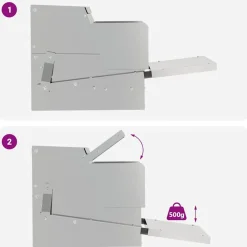 vidaXL Productos Para Mascotas-Comedero de Pedal para Pollos Plateado 50 x 40 x 29 cm