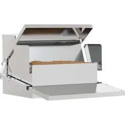 vidaXL Productos Para Mascotas-Comedero de Pedal para Pollos Plateado 50 x 40 x 29 cm