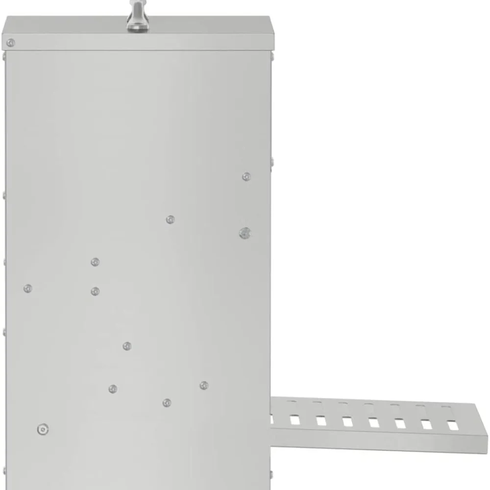vidaXL Productos Para Mascotas-Comedero de Pedal para Pollos Plateado 25 x 42 x 40 cm