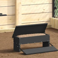 vidaXL Comedero de Pedal para Pollos 48,5 x 39,5 x 19 cm Negro Online