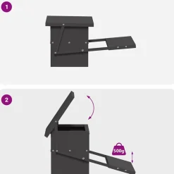 vidaXL Comedero de Pedal para Pollos 48,5 x 39,5 x 19 cm Negro Online