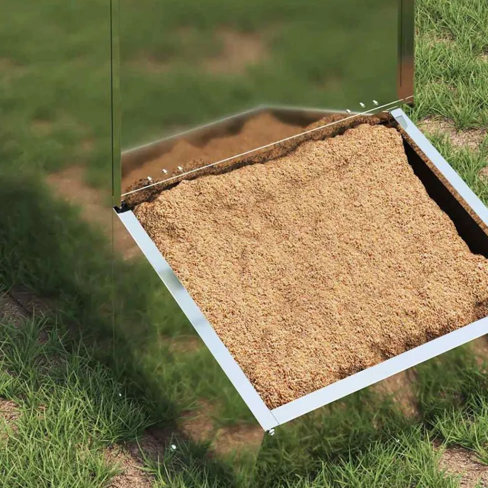 vidaXL Productos Para Mascotas-Comedero para Cerdo Plateado 55 x 38 x 76 cm