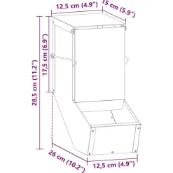 vidaXL Comedero para Conejos 12,5 x 26 x 28,5 cm Verde oliva Clearance