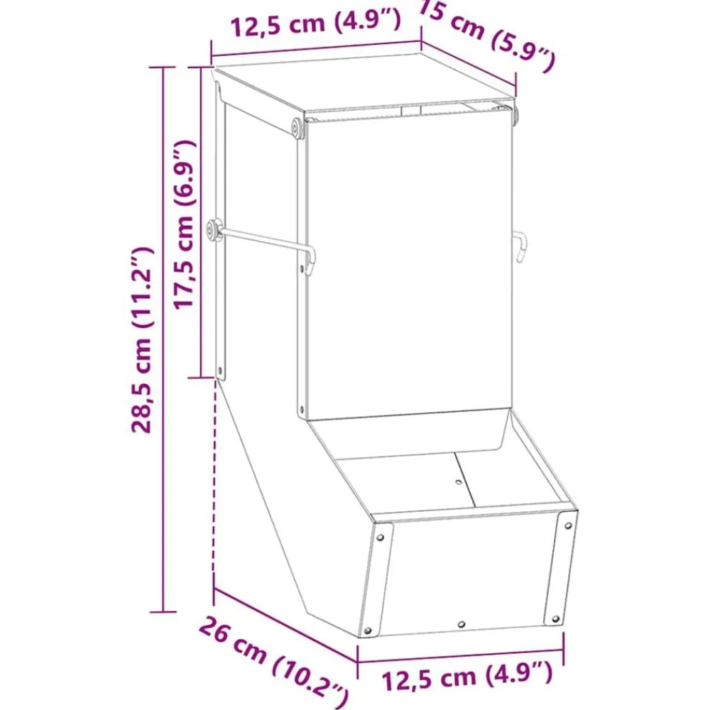 vidaXL Comedero para Conejos 12,5 x 26 x 28,5 cm Verde oliva Clearance