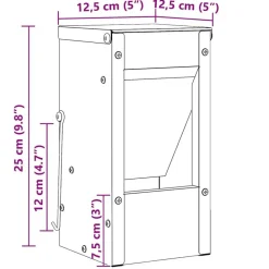 vidaXL Comedero para Conejos 12,5 x 12,5 x 25 cm Negro Clearance