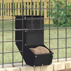 vidaXL Comedero para Conejos 12,5 x 26 x 28,5 cm Negro Best