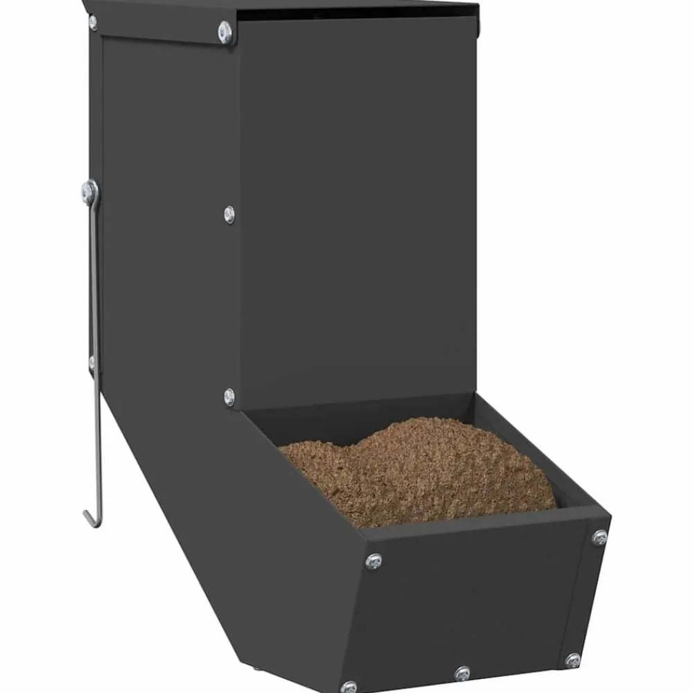 vidaXL Comedero para Conejos 12,5 x 26 x 28,5 cm Negro Best