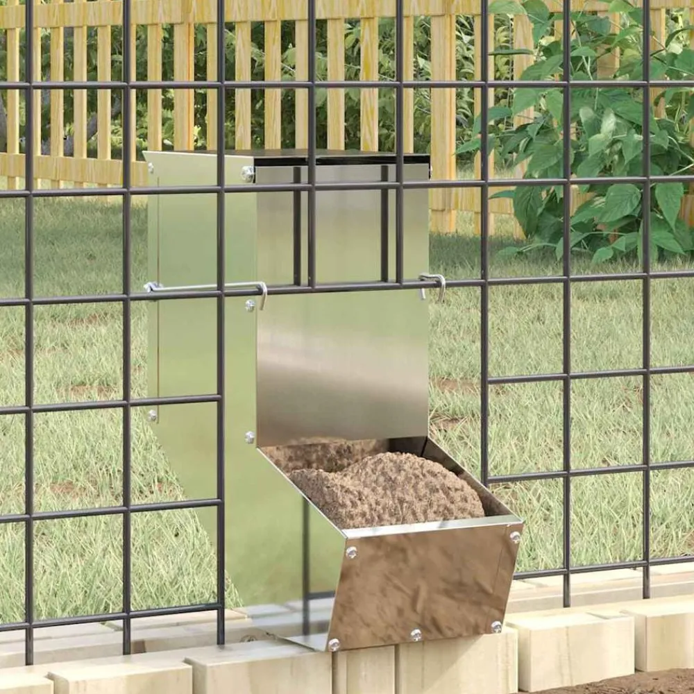 vidaXL Comedero para Conejos Plateado 12,5 x 26 x 28,5 cm Acero galvanizado Sale