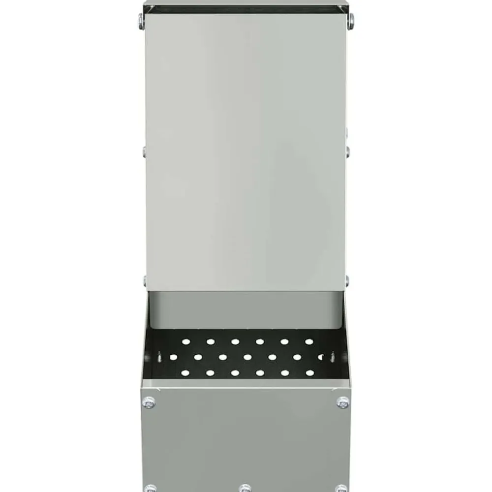 vidaXL Comedero para Conejos Plateado 12,5 x 26 x 28,5 cm Acero galvanizado Sale