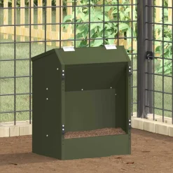 vidaXL Comedero para Conejos 64.5 x 25.5 x 45.5 cm Verde oliva
