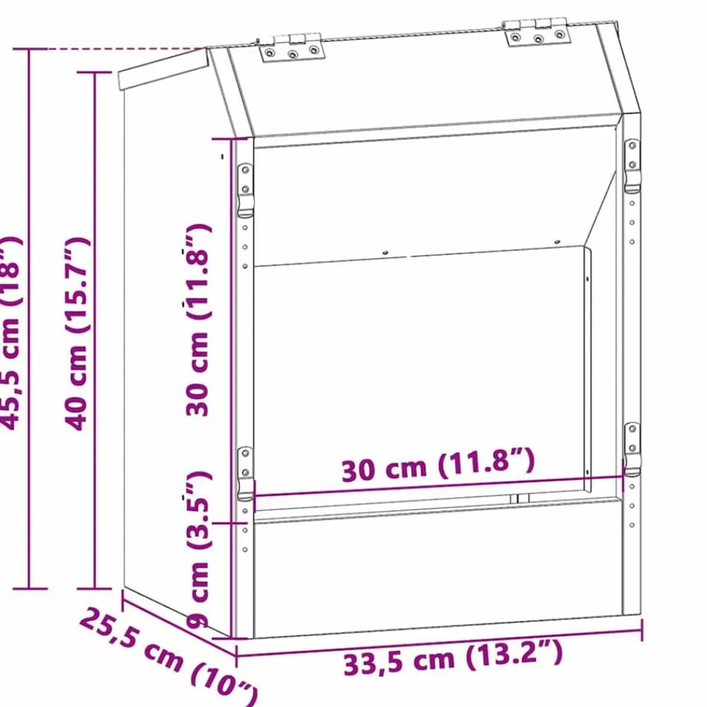 vidaXL Comedero para Conejos 64.5 x 25.5 x 45.5 cm Verde oliva