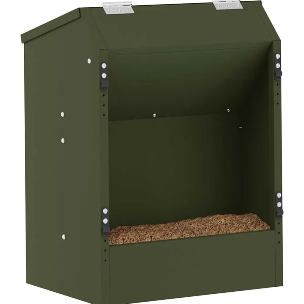 vidaXL Comedero para Conejos 64.5 x 25.5 x 45.5 cm Verde oliva