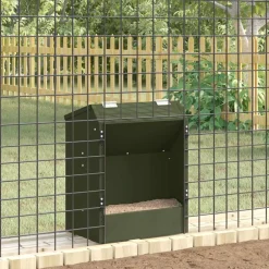 vidaXL Comedero para Conejos 64.5 x 25.5 x 45.5 cm Verde oliva