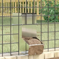 vidaXL Comedero para Conejos Plateado 12,5 x 26 x 28,5 cm Acero galvanizado Clearance