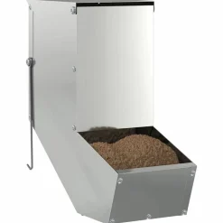 vidaXL Comedero para Conejos Plateado 12,5 x 26 x 28,5 cm Acero galvanizado Clearance