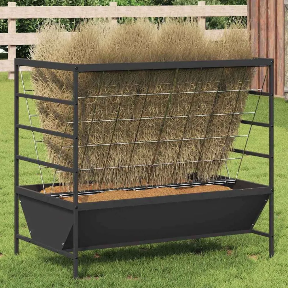 vidaXL Comedero para Ganado 100 x 60 x 90 cm Negro Clearance