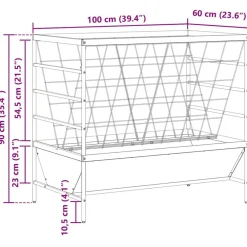 vidaXL Comedero para Ganado Plateado 100 x 60 x 90 cm Acero galvanizado Hot
