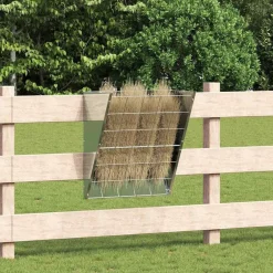 vidaXL Comedero para Heno Colgante Plateado 61 x 33 x 66 cm Acero galvanizado Discount