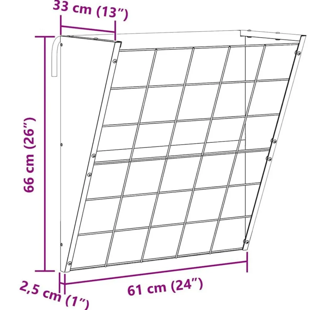 vidaXL Comedero para Heno Colgante Plateado 61 x 33 x 66 cm Acero galvanizado Discount