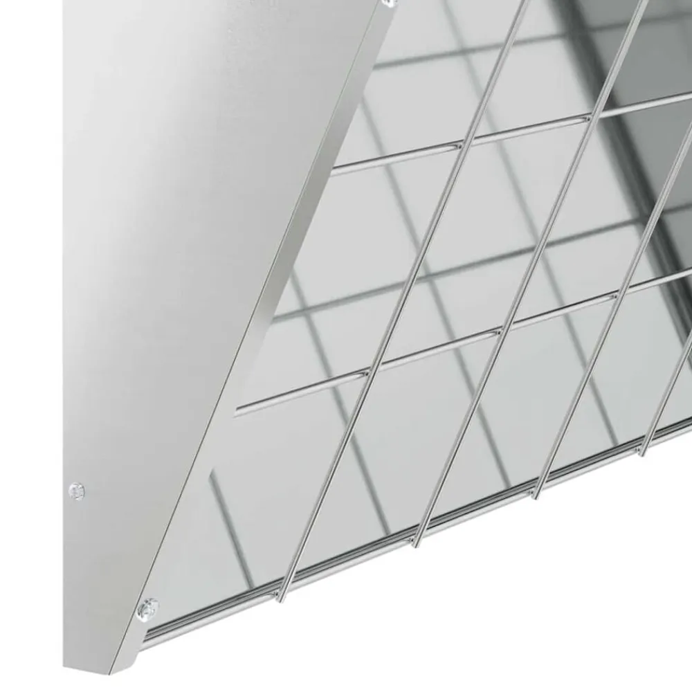 vidaXL Comedero para Heno Colgante Plateado 61 x 33 x 66 cm Acero galvanizado Discount