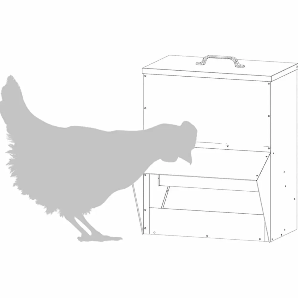 vidaXL Productos Para Mascotas-Comedero para pollos Plateado 20 x 25 x 35 cm