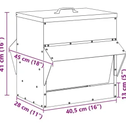 vidaXL Productos Para Mascotas-Comedero para pollos 40,5 x 45 x 41 cm