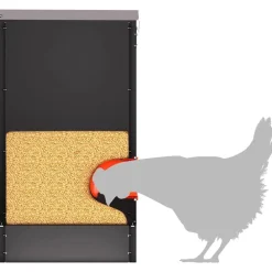 vidaXL Comedero para pollos 60,5 x 29 x 51 cm Negro Best