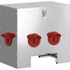 vidaXL Productos Para Mascotas-Comedero para pollos Plateado 40,5 x 25 x 38 cm