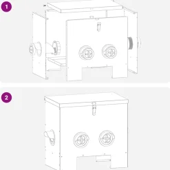 vidaXL Productos Para Mascotas-Comedero para pollos Plateado 40,5 x 25 x 38 cm