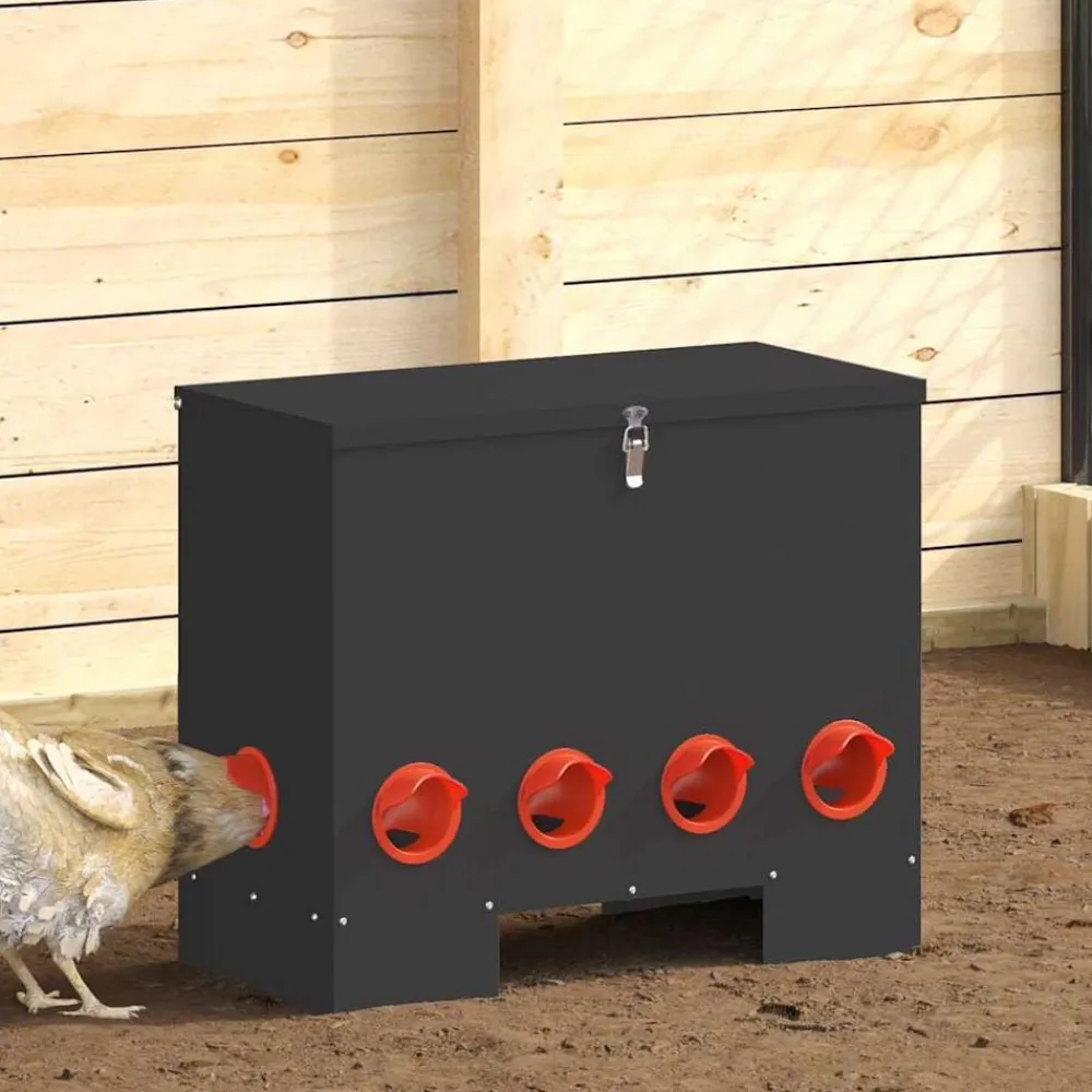 vidaXL Productos Para Mascotas-Comedero para pollos 2 pcs 60,5 x 29 x 51 cm