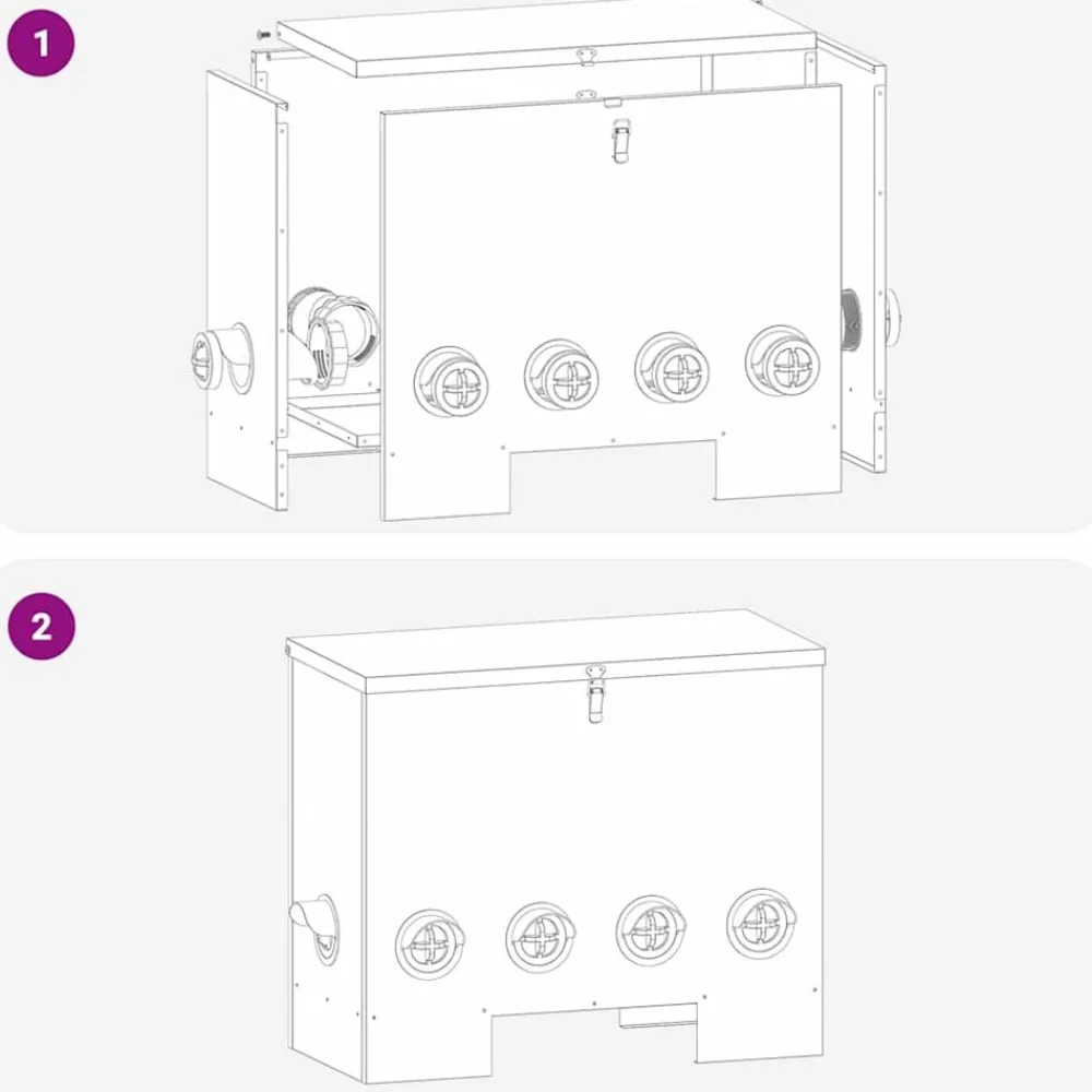 vidaXL Comedero para pollos Plateado 60,5 x 29 x 51 cm Acero galvanizado New