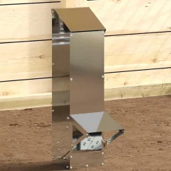 vidaXL Comedero para pollos Plateado 13 x 12 x 51 cm Acero galvanizado Best