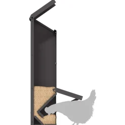 vidaXL Comedero para pollos 13 x 12 x 51 cm Negro Clearance