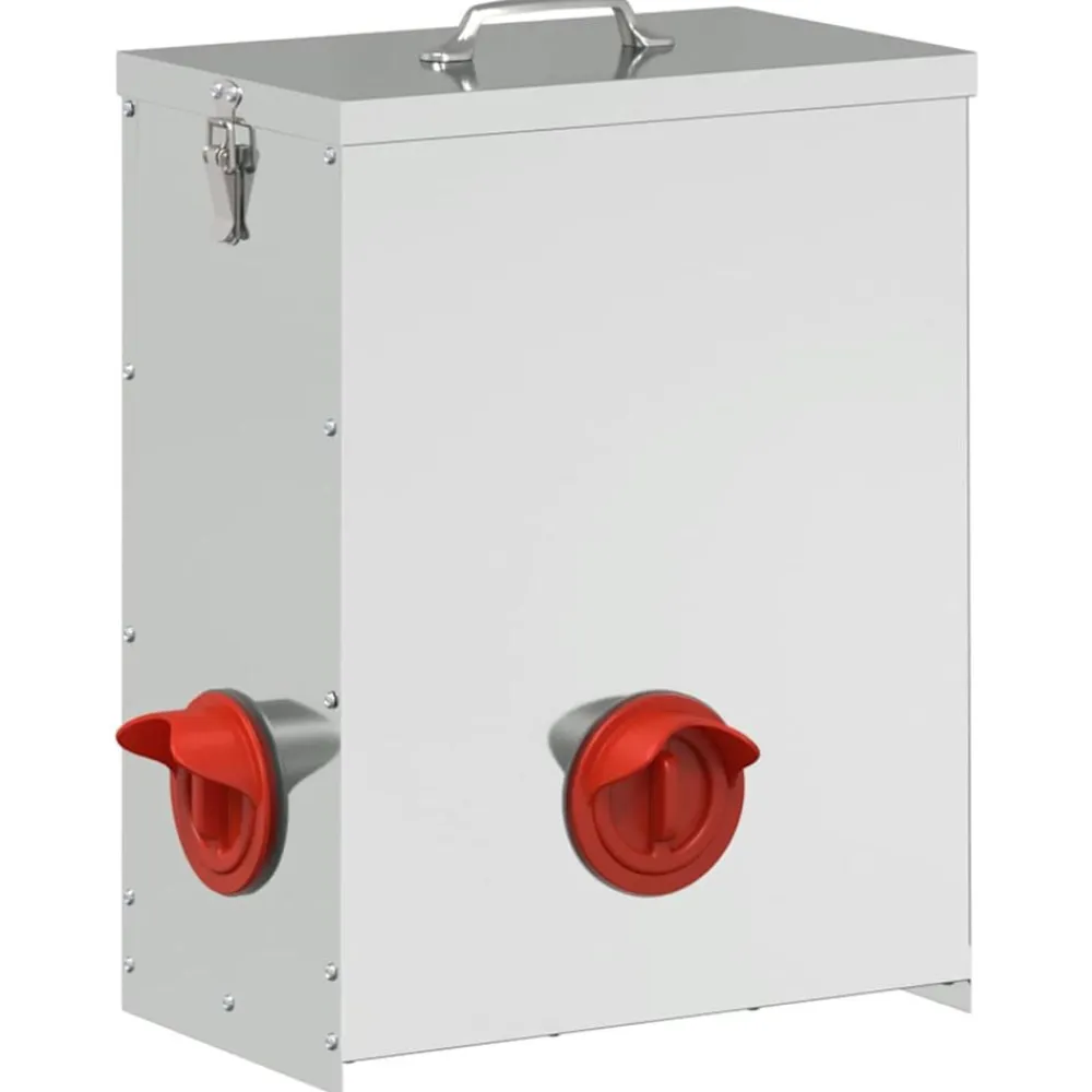 vidaXL Comedero para pollos Plateado 32,5 x 20,5 x 43 cm Acero galvanizado Discount