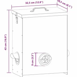 vidaXL Comedero para pollos Plateado 32,5 x 20,5 x 43 cm Acero galvanizado Discount