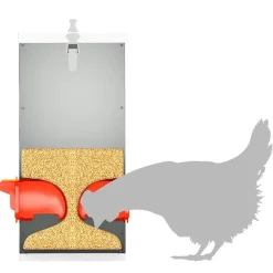 vidaXL Comedero para pollos Plateado 32,5 x 20,5 x 43 cm Acero galvanizado Discount