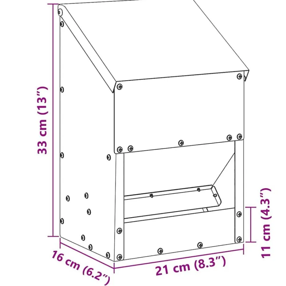 vidaXL Comedero para pollos 21 x 16 x 33 cm Verde oliva Discount
