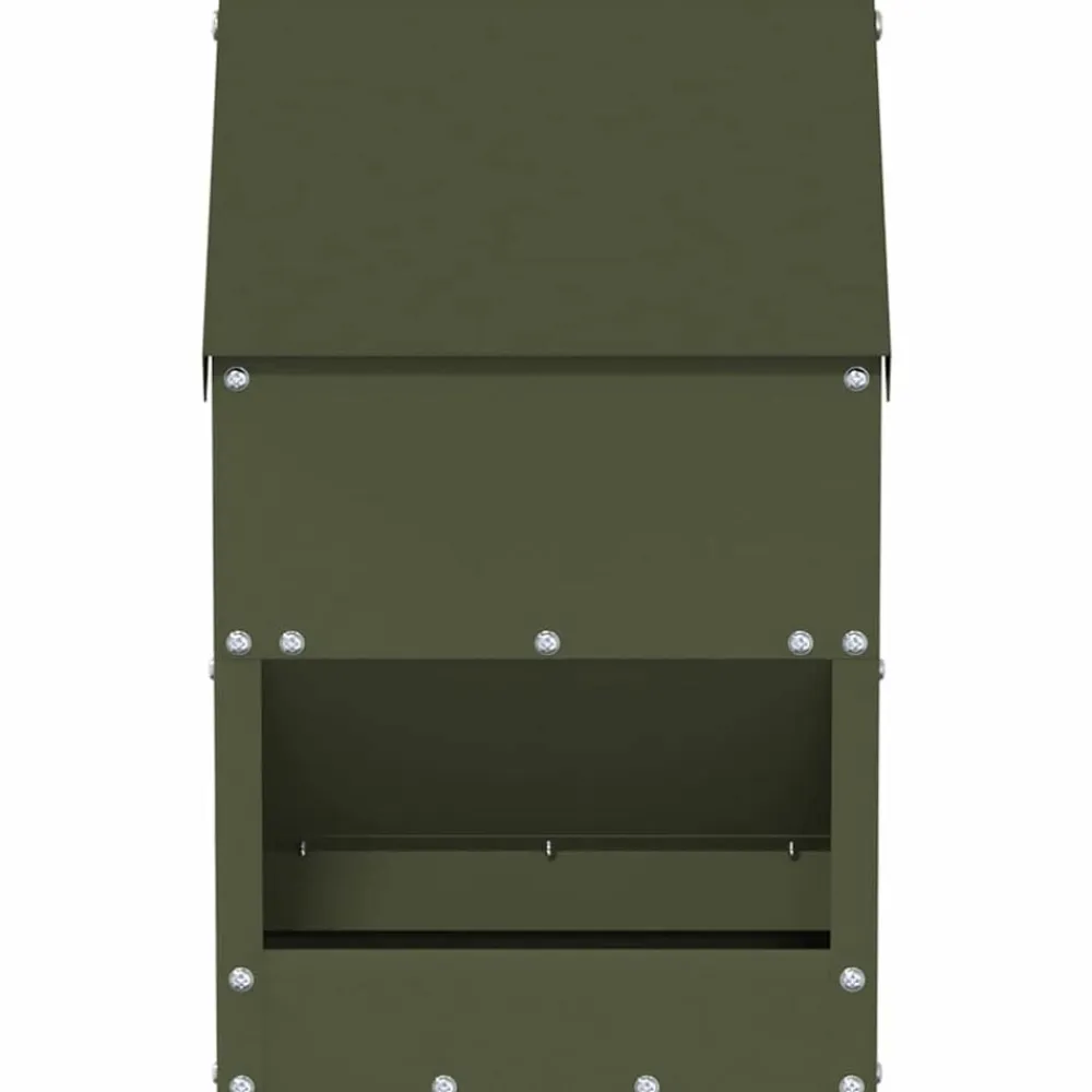 vidaXL Comedero para pollos 21 x 16 x 33 cm Verde oliva Discount
